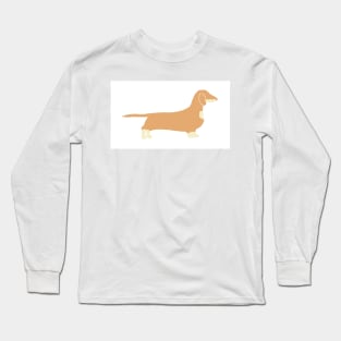 dachshund fawn and cream silhouette Long Sleeve T-Shirt